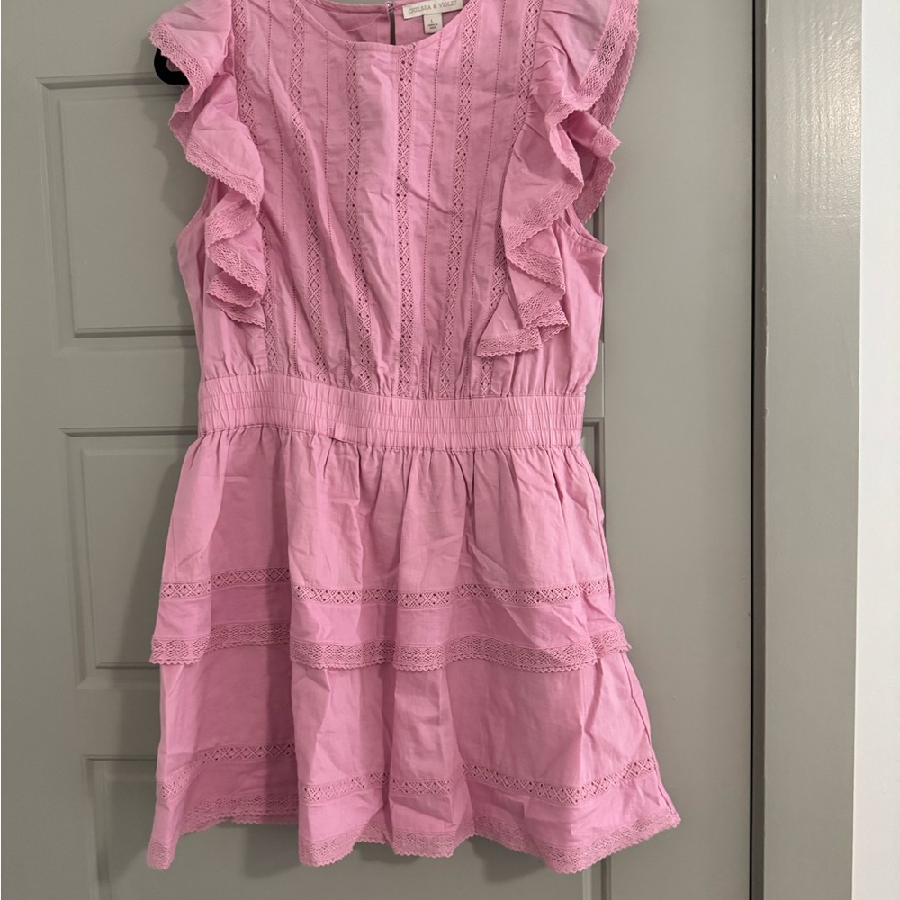 Chelsea & Violet Pink Ruffled Tiered Sundress